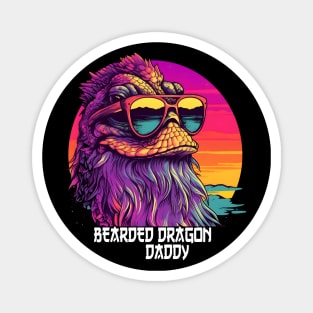 Bearded Dragon Daddy Synthwave Magnet